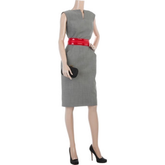Alexander McQueen Spring 2008 Runway Look 6 Grey Dress w/ Red Patent Belt - Picture 3 of 9
